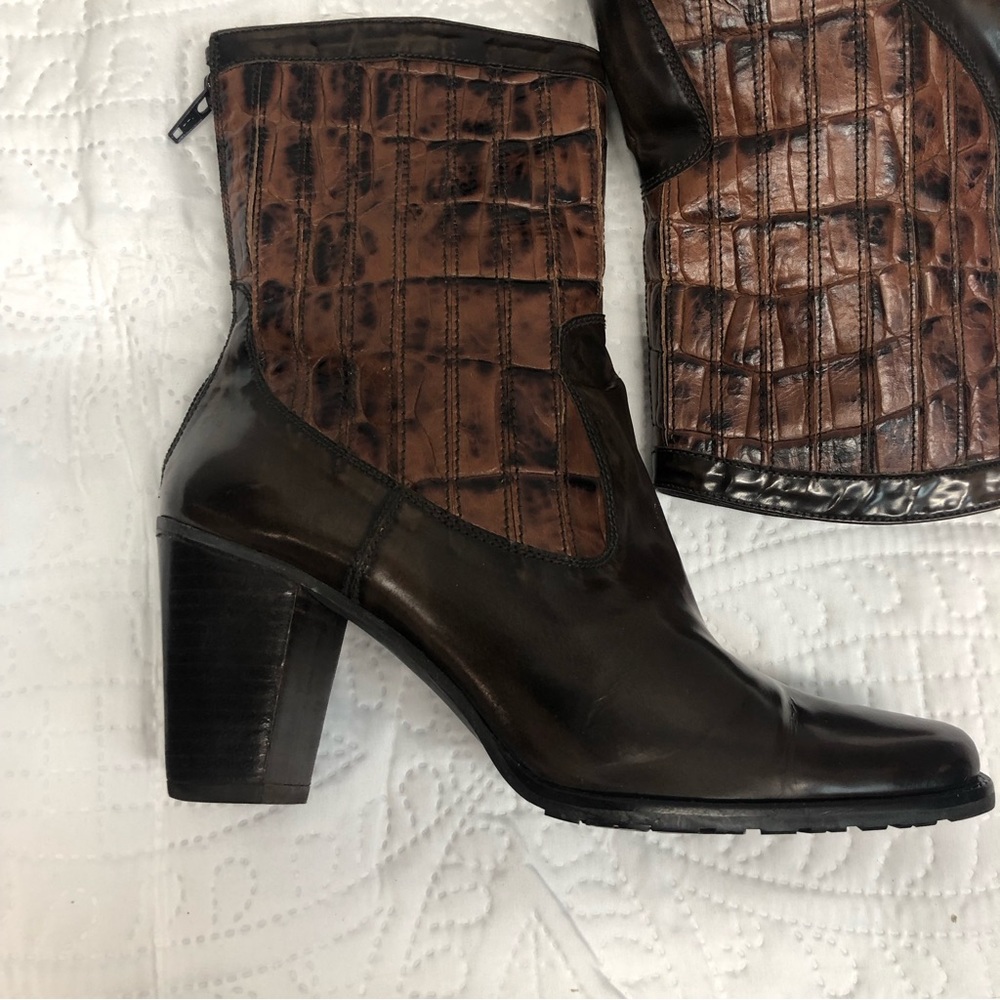 Stuart weitzman croc heeled boots, NWOT - Picture 14 of 16